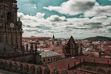 Vistas de Santiago de Compostela desde las cubiertas de la Catedral