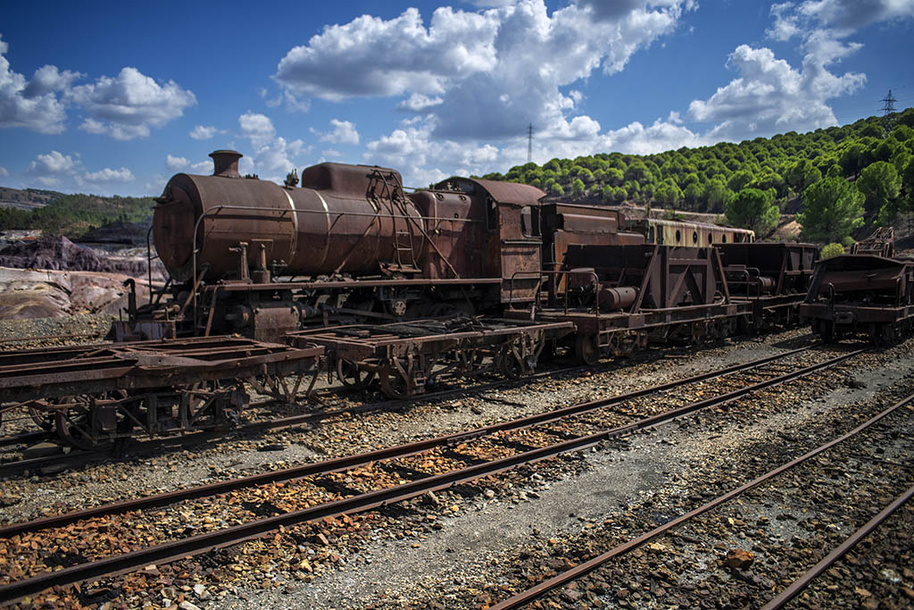 Restos ferroviarios de la explotación minera de Río Tinto